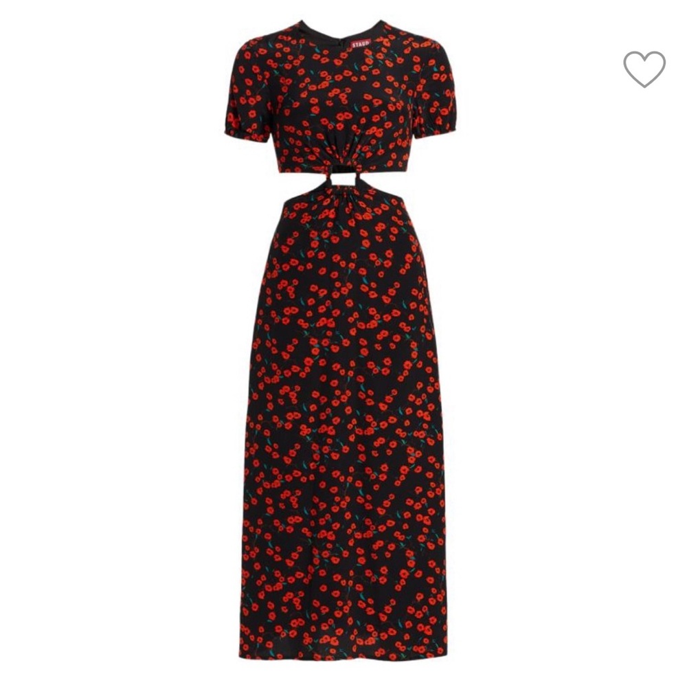 STAUD NWT Calypso Poppy Cut-Out Dress - Picture 3 of 7